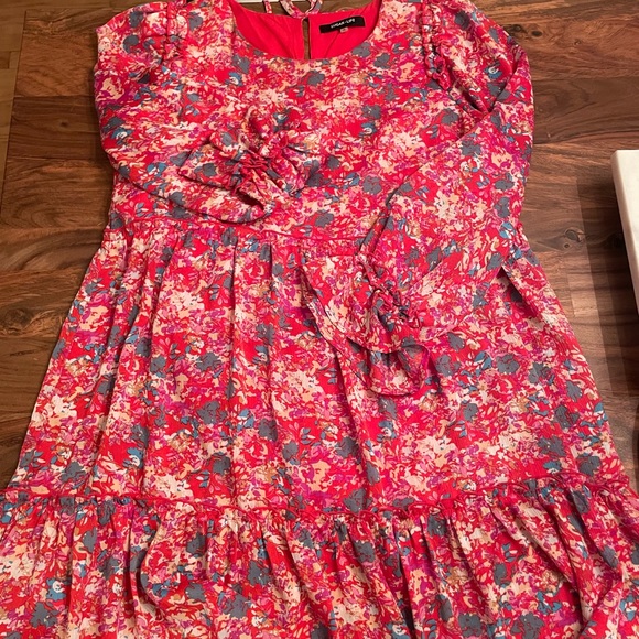 Sugarlips Babydoll Swing Dress Ruffle bottom Scoop Neck and Tie Back. Size L. - Picture 8 of 10